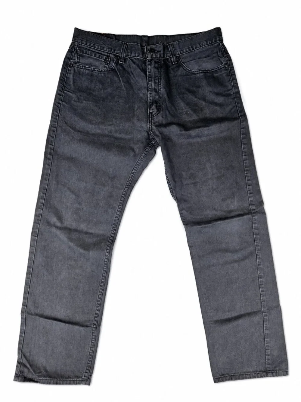 Levi's 505 Straight Fit Jeans Men's 36x32 Gray Black Denim 100% Cotton